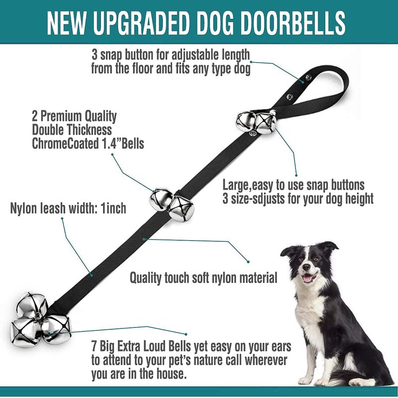 Blue Tree BLUETREE 2 Pack Dog Doorbells Premium Quality Training Potty Great Dog Bells Adjustable Door Bell Dog Bells for Potty Training Your Puppy The Easy Way - 7 Extra Large Loud 1.4 DoorBells - Image 2